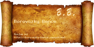 Borovszky Bence névjegykártya